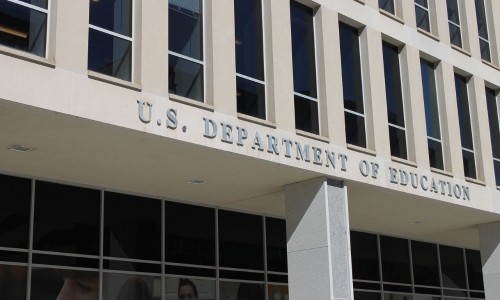 The front of the United States Department of Education Building where new undergraduate student loan limits were recently announced