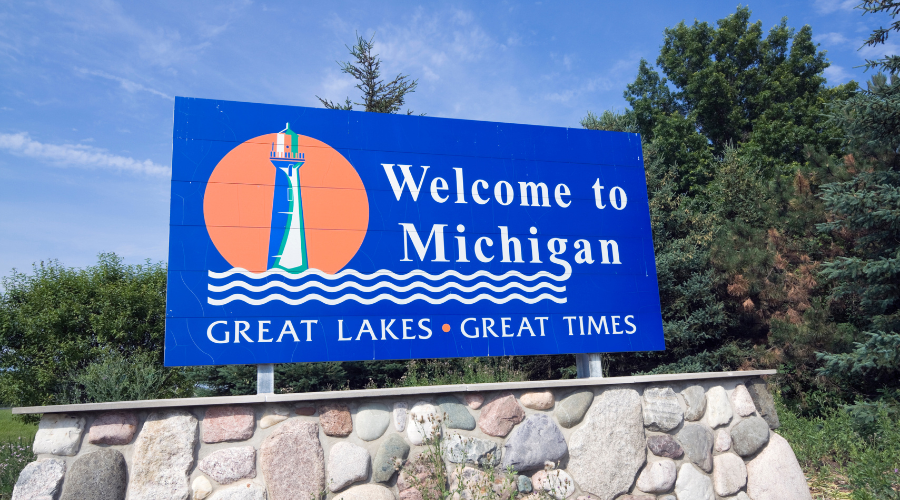 Welcome to Michigan sign